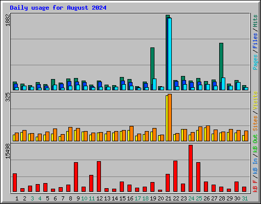 Daily usage for August 2024