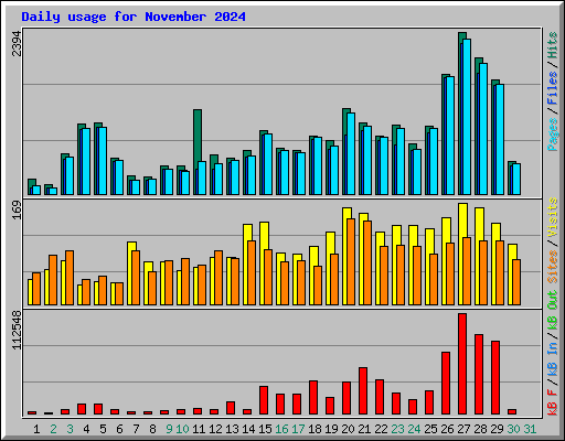 Daily usage for November 2024