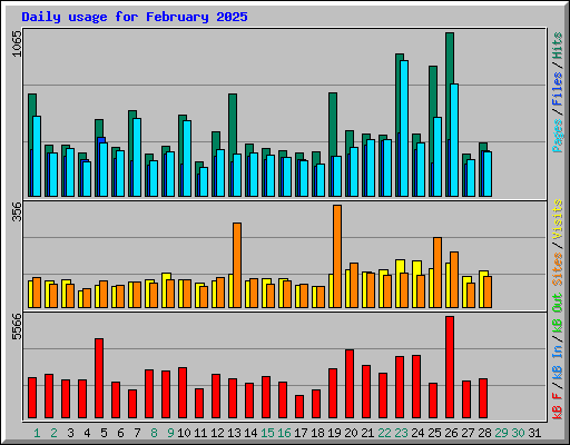 Daily usage for February 2025