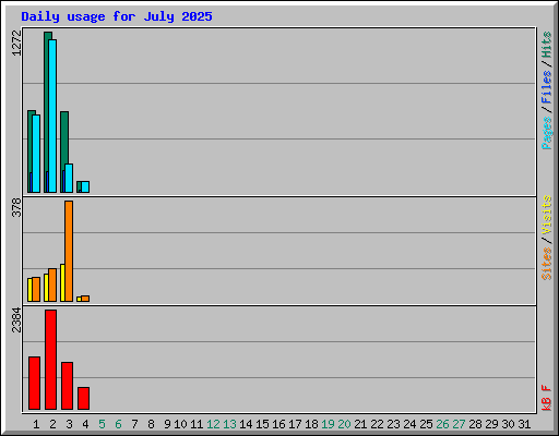 Daily usage for July 2025
