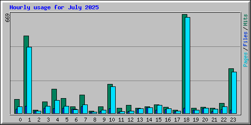 Hourly usage for July 2025