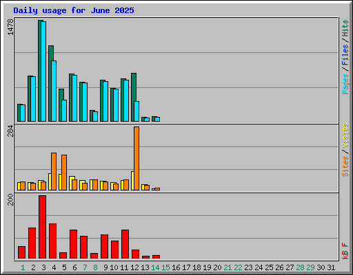 Daily usage for June 2025