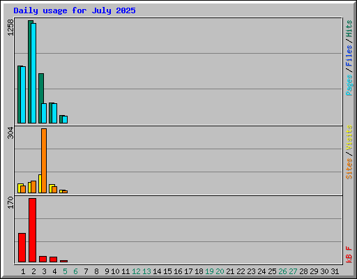 Daily usage for July 2025