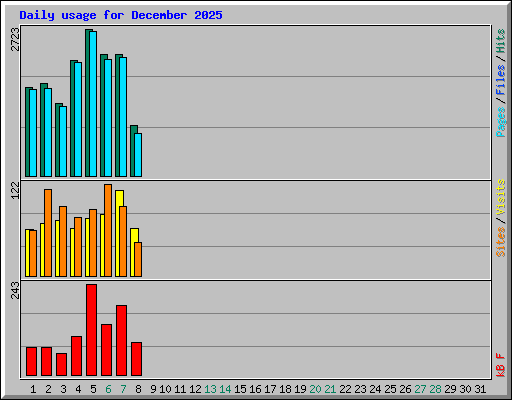 Daily usage for December 2025