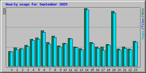 Hourly usage for September 2025