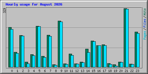 Hourly usage for August 2026
